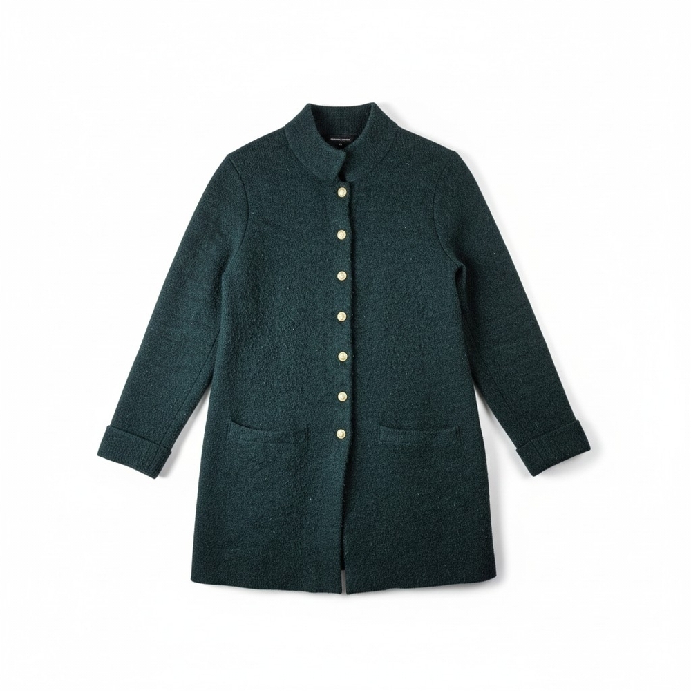Adrienne Vittadini Green Wool Blend Cardigan Womens Large Button Knit Sweater - Picture 1 of 7